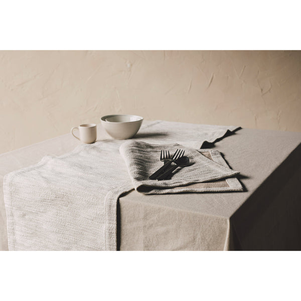 Chambray Table Runner - Dove Grey styled