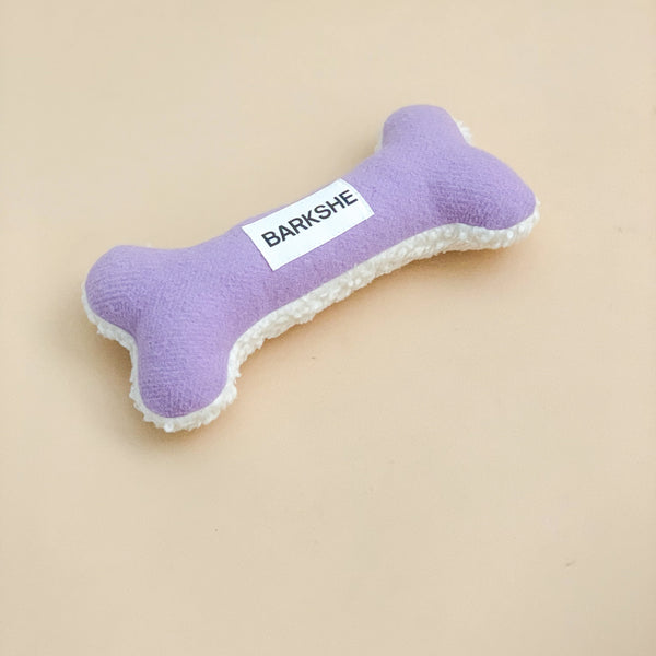 Small Squeaky Bone Toy - Lilac