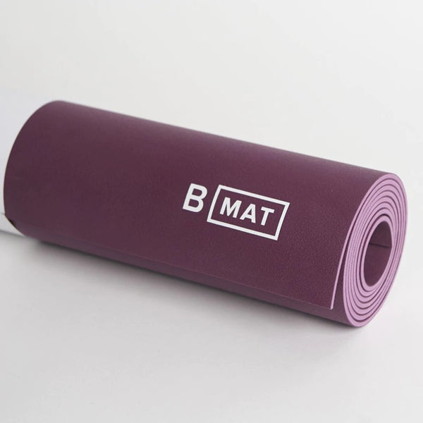 Halfmoon B Yoga Everyday 4mm yoga mat, in beetroot, close up.
