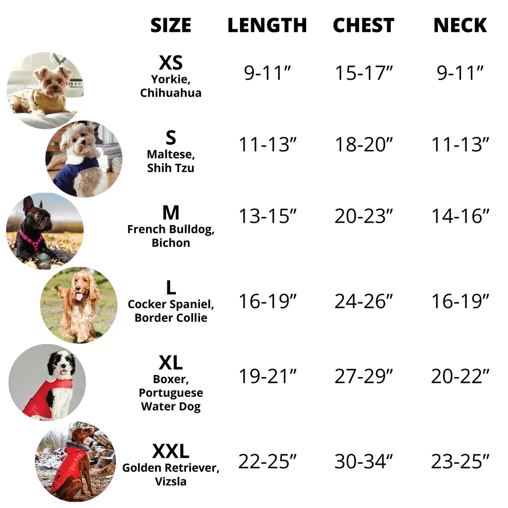 Hotel Doggy Size Guide