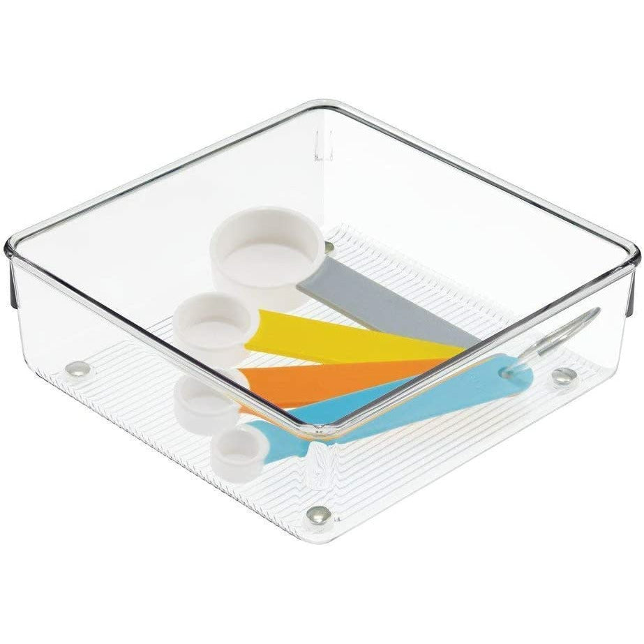Idesign Linus 6x6x2 clear drawer organizer.