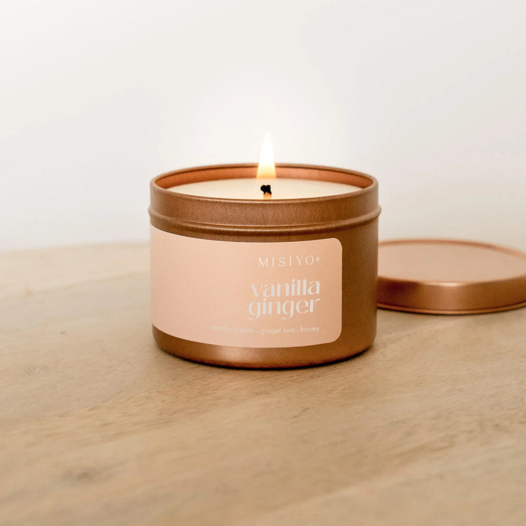 Misiyo Candle - 6oz Tin - Vanilla + Ginger
