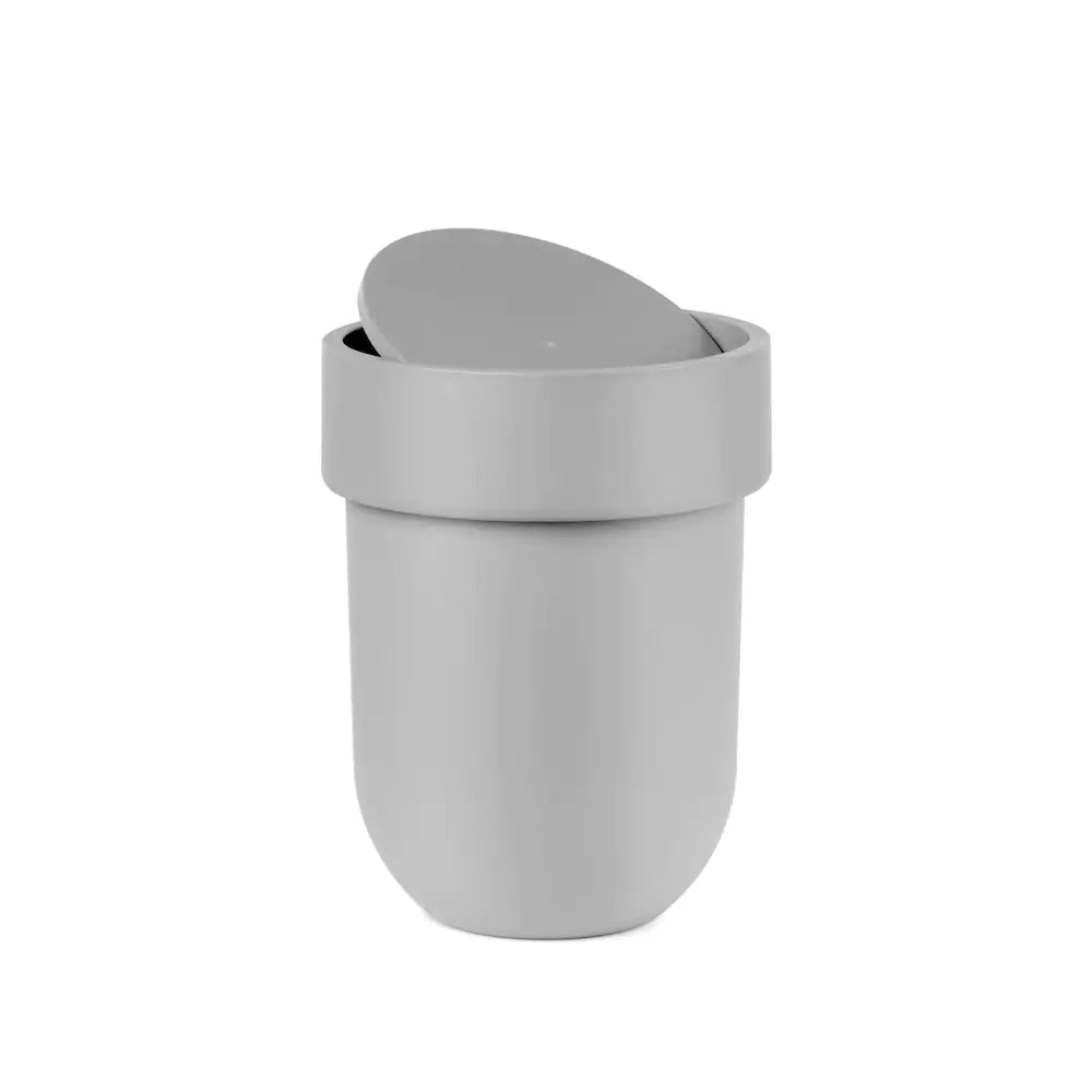 Umbra Touch Garbage  in grey, open.