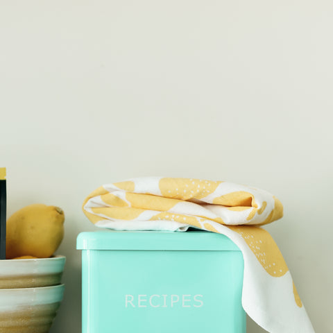 turquoise recipe box