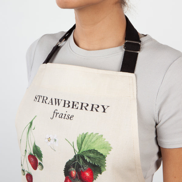 Apron - Vintage Strawberries neck strap