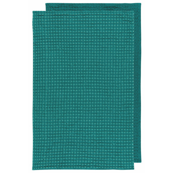 Waffle Tea Towel Set - Teal