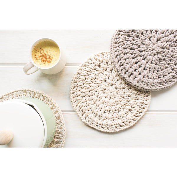 Knotted Trivet - Natural, styled