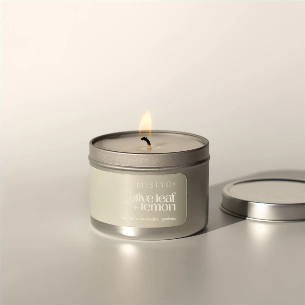 Misiyo Candle - 6oz Tin - Olive Leaf + Lemon