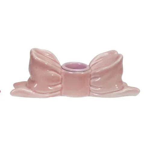 Three decorative bows in white, red, and pink on a white background