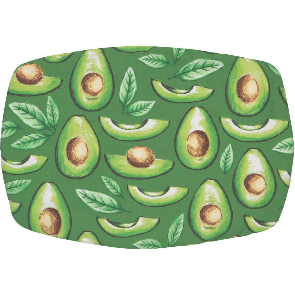 Baking dish cover in avocados