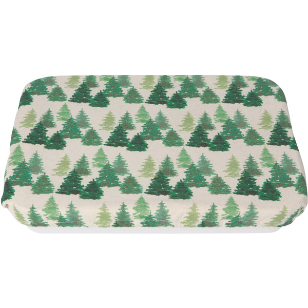 Baking dish cover in woods