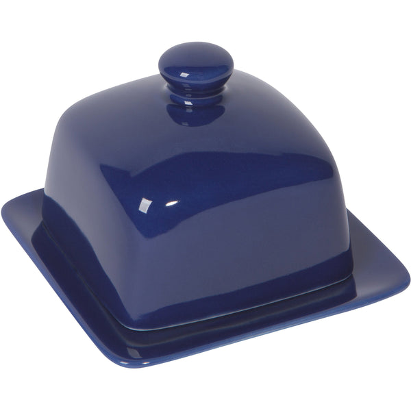 Square Butter Dish in navy