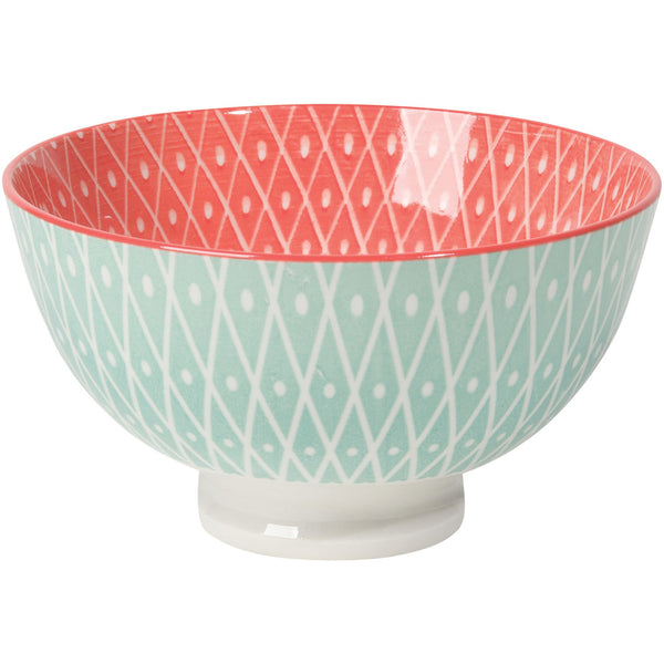 Small Pink & Blue Geometric Bowl