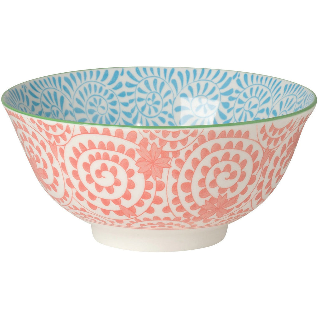 Orange Blue Swirls Bowl