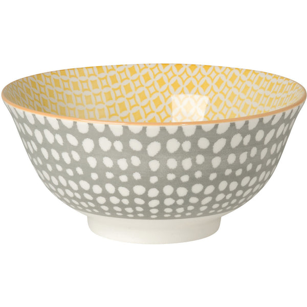 Grey & Yellow Dots Bowl