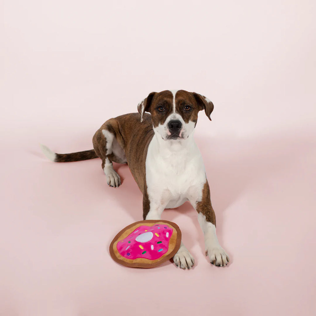 Durable Pet Toy Sprinkle Donut in use