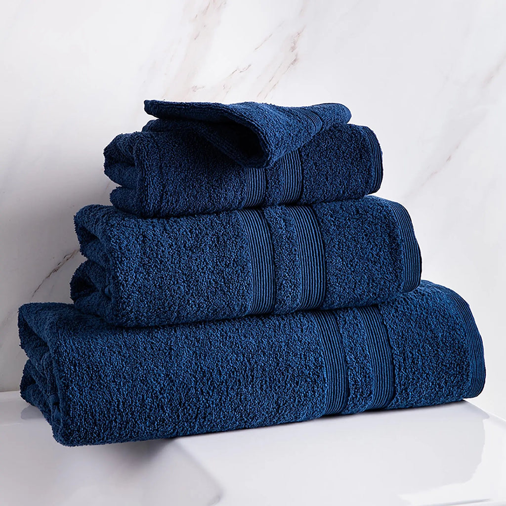 Moda At Home Allure Cotton Bath Towel, in Indigo, in set of 4.