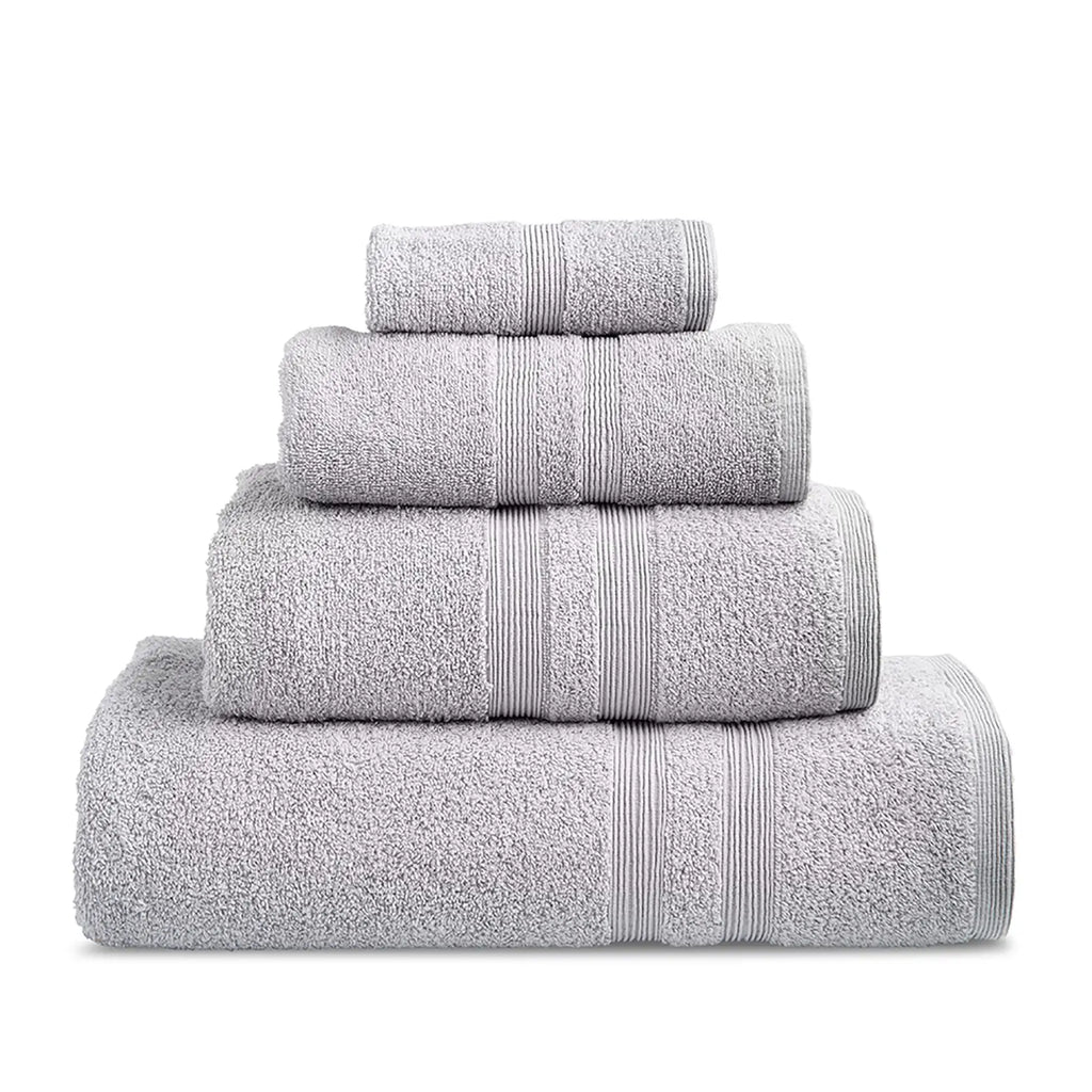 Moda At Home Allure Cotton Bath Towel in Marble Grey, folded, set of 4.