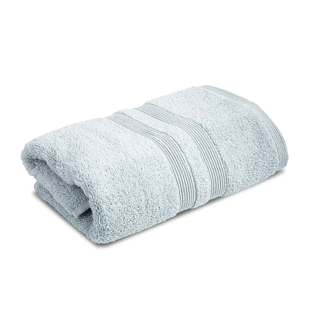 Moda At Home Allure Cotton Hand Towel in powder blue, folded.