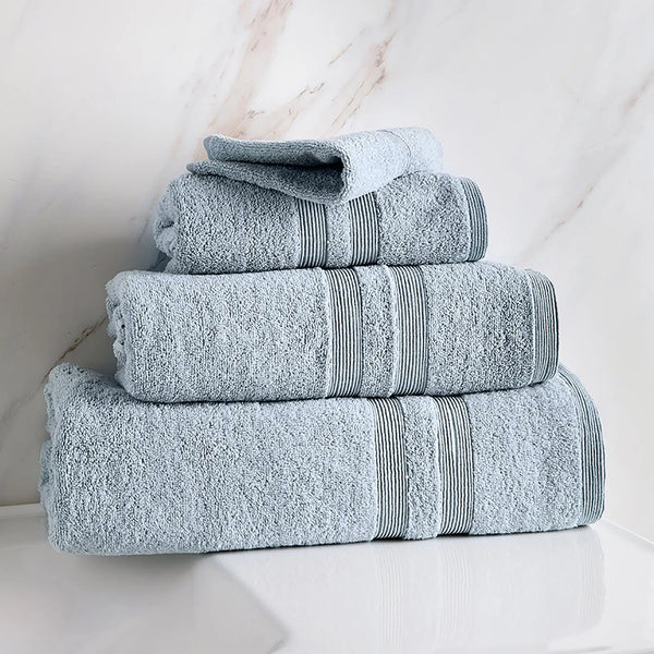 Moda At Home Allure Cotton Hand Towel in powder blue, set.