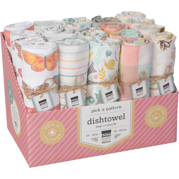 Assorted Tea Towels - Bees & Butterflies display case