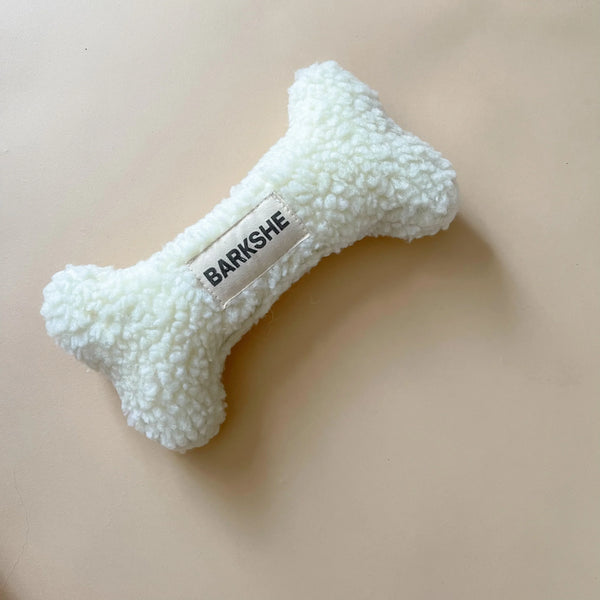 Small Squeaky Bone Toy - Sherpa