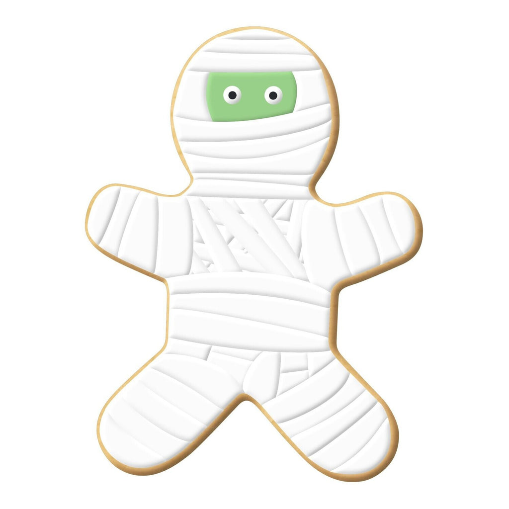 Gingerbread Man Cookie Cutter decorated as a mummy