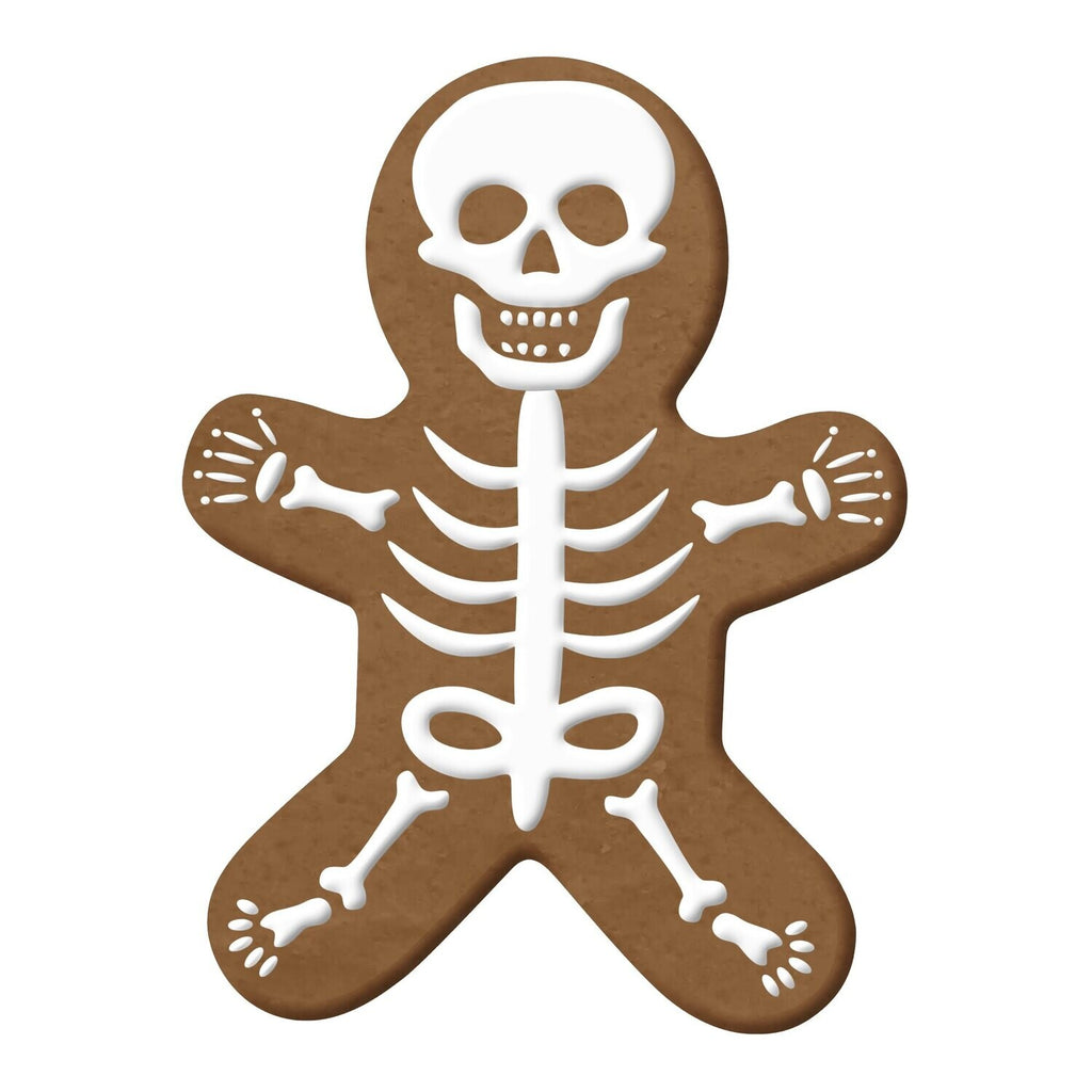 Gingerbread Man Cookie Cutter decorated as a skeleton