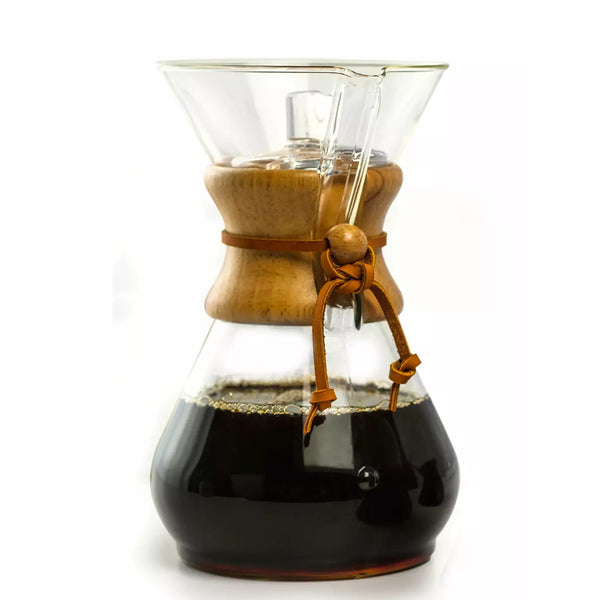 Chemex Glass Lid for coffeemakers, in use over 6 cup Chemex.