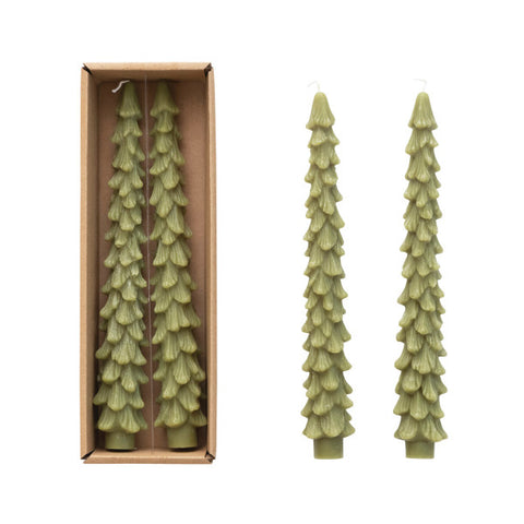Tall Cedar Green Tree Candles