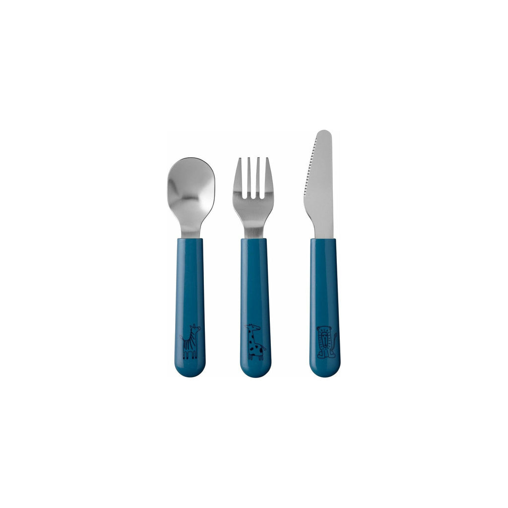 MIO Childrens 3 piece cutlery set in blue