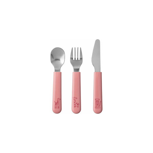 MIO Children's 3 piece cutlery set in pink.