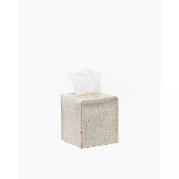Small Tissue Box Cover - Heather White