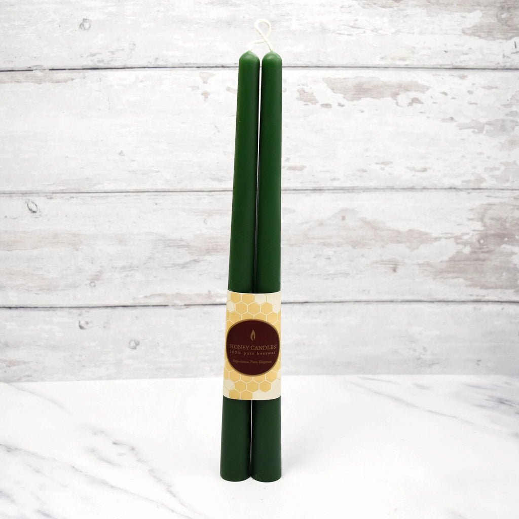 Honey Candles Taper Candles in Forest Green