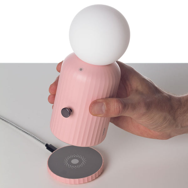 Wireless Lamp and Charger - Pink how it works