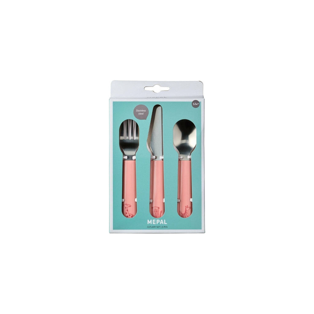 MIO Children's 3 piece cutlery set in pink.