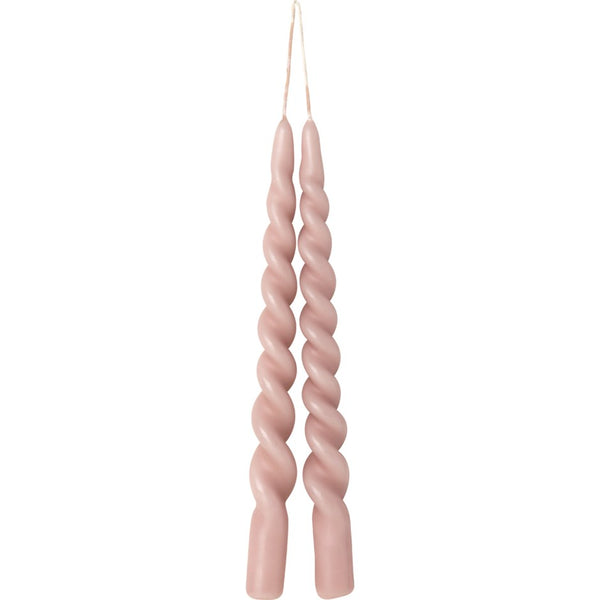 IHR Twisted Dinner Candles, in rose.