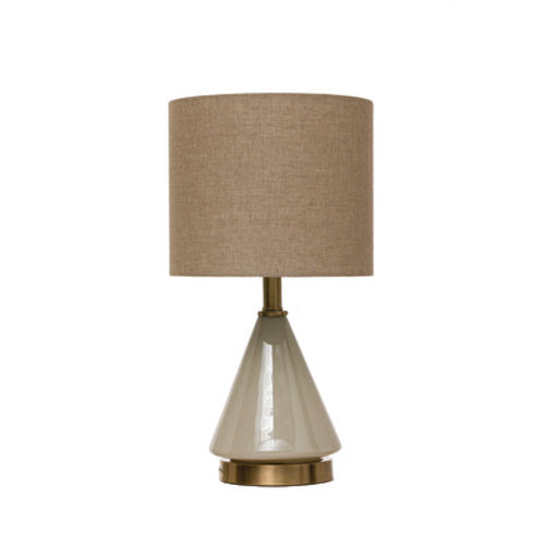 Glass Table Lamp with Linen Shade – Pot & Pantry