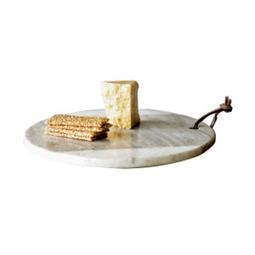 Creative Marble Charcuterie and CHeese Board with Leather Tie