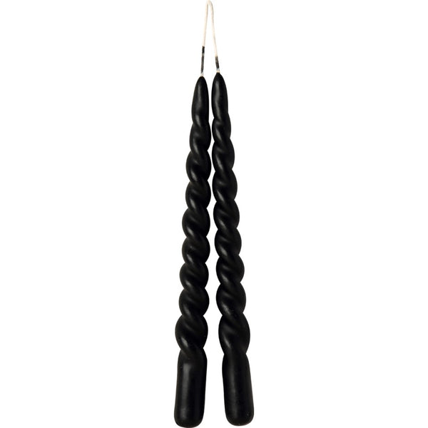 IHR Twisted Dinner Candles, in black.