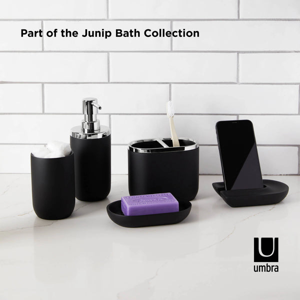 Umbra Junip Collection, with soap pump in black and chrome finish.