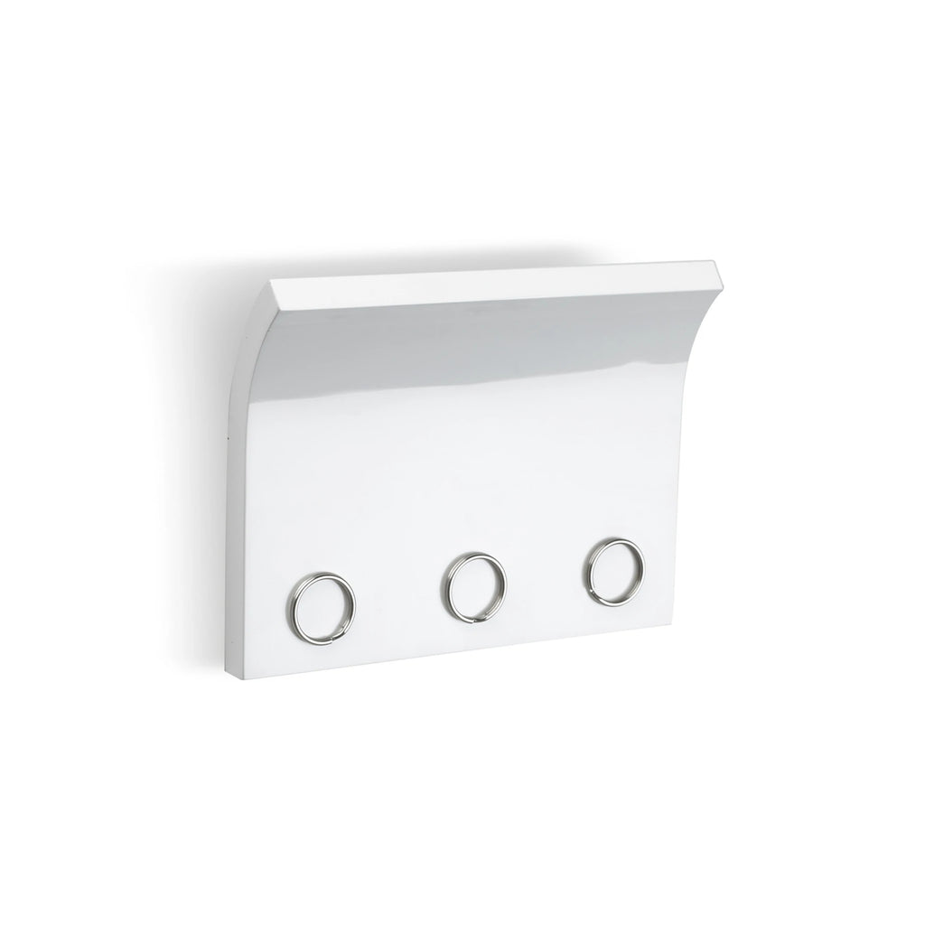 Umbra Magnetic Key Organizer in white, close up.