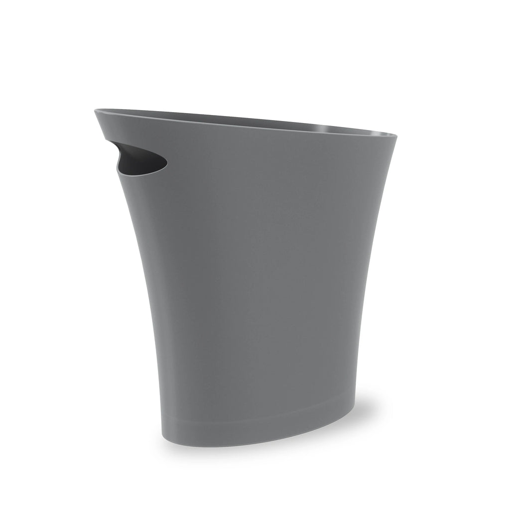 Umbra Skinny Garbage Can in charcoal.