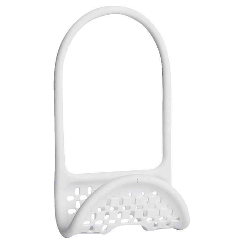 Umbra Sling Sink Caddy in White, close up.